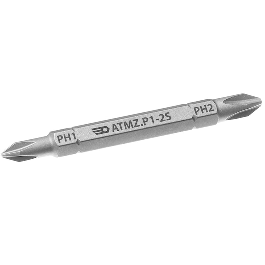 Facom ATMZ.P1-2S dual-ended Phillips screwdriver bit, silver, product photo on white background