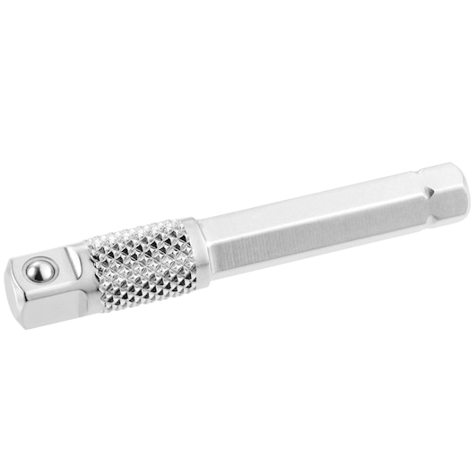 Facom ATMZ.S hex drive socket adapter with knurled grip, silver finish, side angle, white background.