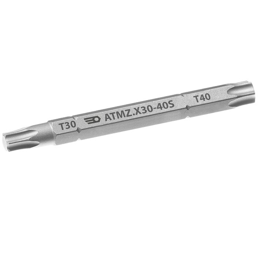 Facom ATMZ.X30-40S double-ended Torx bit T30/T40, silver finish, product photography, angled view