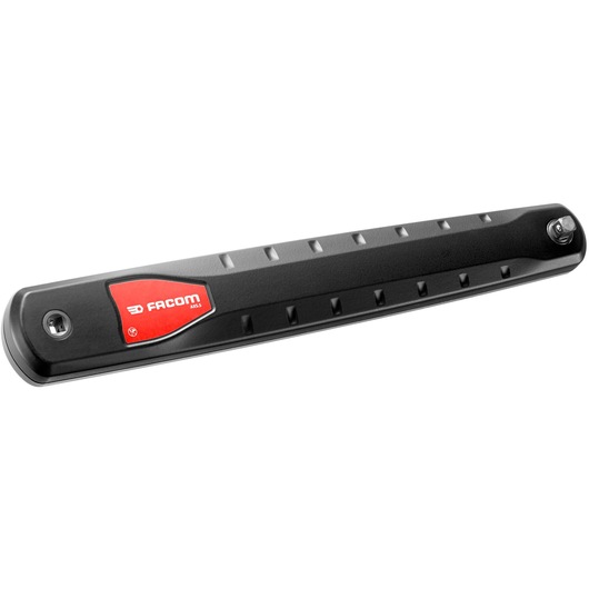 Facom AXS.SPB black magnetic tool holder bar, red logo, front angle on white background.