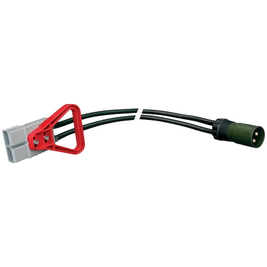Facom B124OC2NATO cable with gray connector, red handle, and round green plug, product photography, front view.