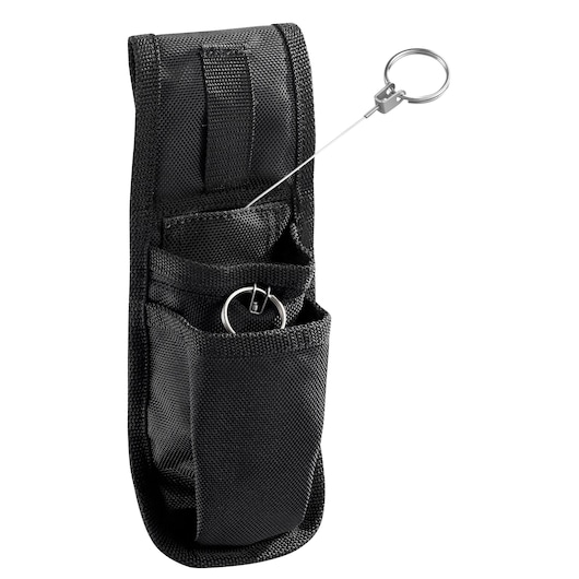 Facom BAG-RECT2SLS black rectangular tool pouch with metal keyring, front view on white background.