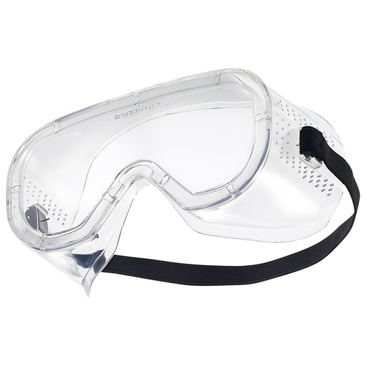 Facom clear safety goggles BC_5 with black elastic strap, front angle on white background.