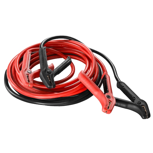 Facom BCS_PL red and black jumper cables with clamps, product photography on white background