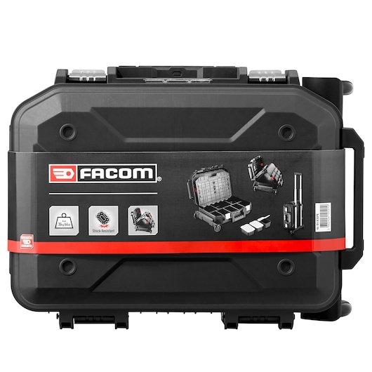 Photo of Facom BV_R30PB black shock-resistant tool case with handles and front product label, white background.