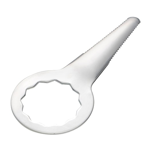 Facom CADP300F6 chrome slim ring wrench, front angle, photography of tool on white background.