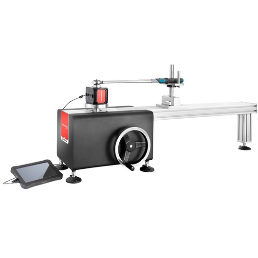 Facom CD12A torque wrench calibration device with digital display on white background, side angle.