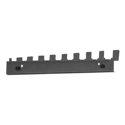 Facom CKS37A black metal tool holder with multiple slots, front angle on white background.