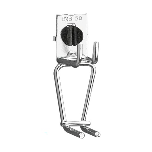 Facom CKS50A metal tool holder hook front view, silver finish, wall-mountable, photography of product.
