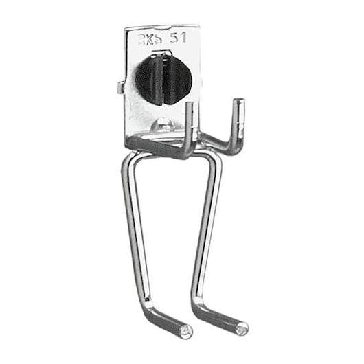Facom CKS51A metal wall hook with dual prong, front angle, white background.