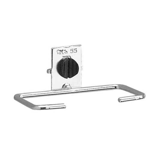 Facom CKS_55A metal hook tool holder, photography, front angle, silver finish.