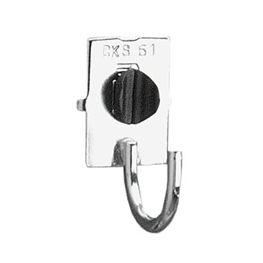 Facom CKS_61A metal storage hook with rectangular base, front angle on white background.