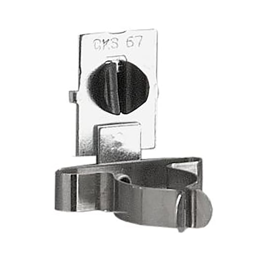 Facom CKS_67A metal tool clip with screw attachment, side view on white background.
