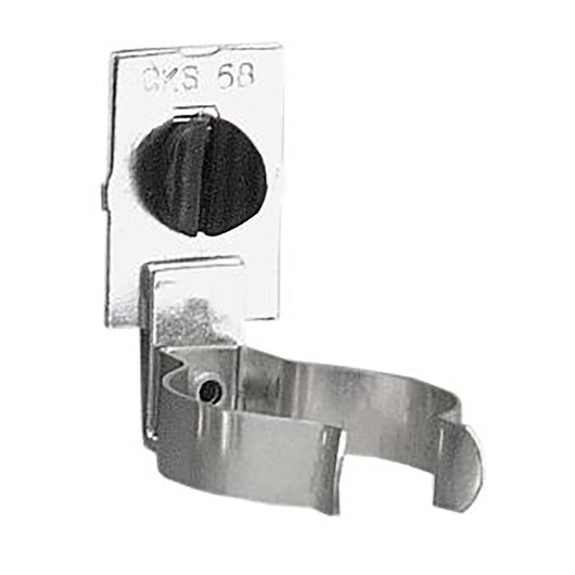 Facom CKS_68A metal tool holder, front angle, silver clamp and black knob, photography on white background.
