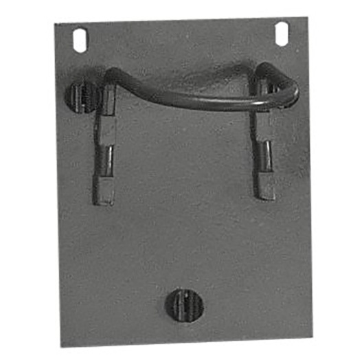 Facom CKS79A metal wall mount hook, rectangular black plate with curved hook, shown from front on white background.