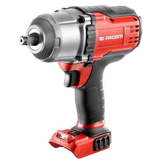 Facom CL3CH18SD cordless impact wrench, red and black, front angle on white background.