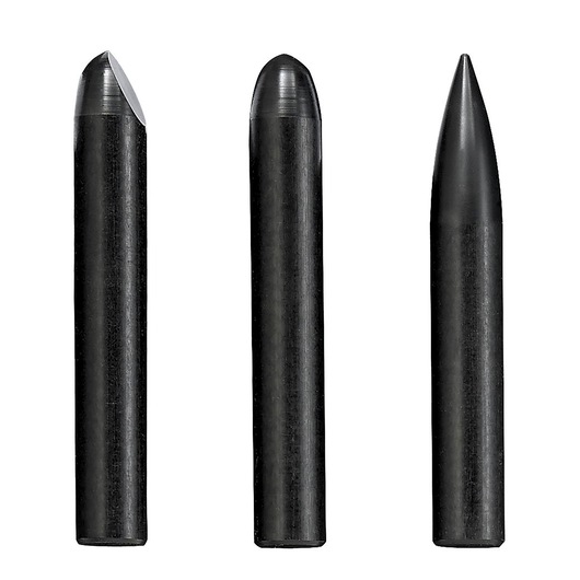 Facom CRPRK-3 photography of three black punch tools with different tip shapes, front angle.
