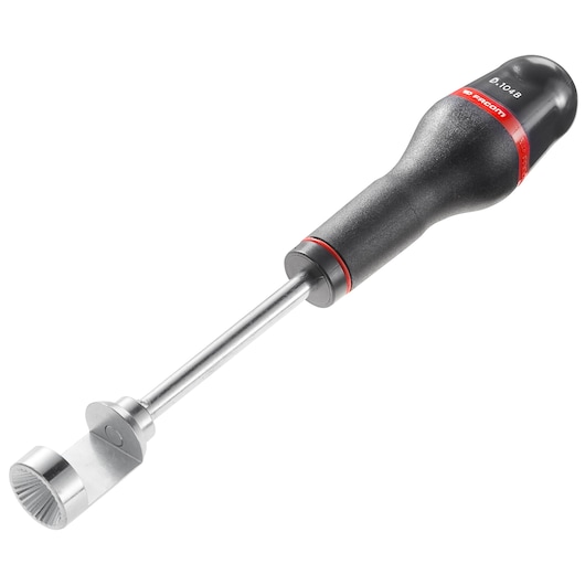 Facom D_104C metal and black plastic tool with ergonomic handle, angled on white background.