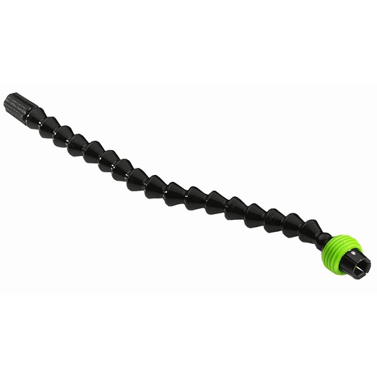 Facom D_110 flexible black drill extension with green connector, product side view on white background.