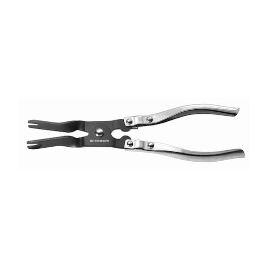 Facom D79A silver and black automotive clip pliers, side angle on white background.