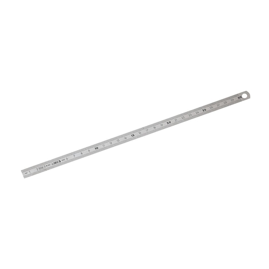 Facom DELA1051300 stainless steel ruler with metric markings, photography, top view.