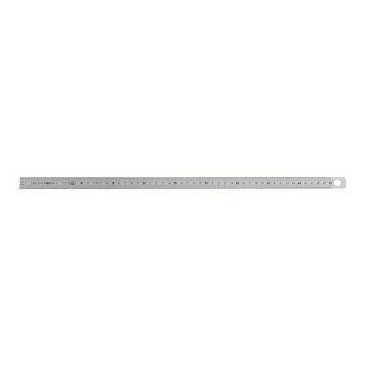Facom DELA1051500 stainless steel ruler, 50 cm, with metric markings, top view on white background.