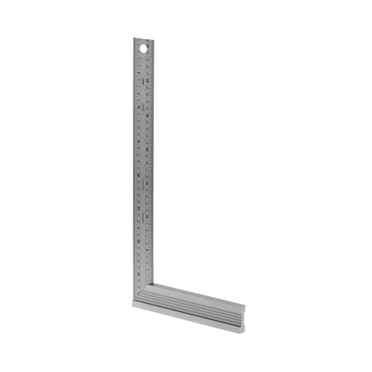 Facom DELA122301 steel carpenter’s square with metric markings, L-shape, silver finish, front angle on white background.