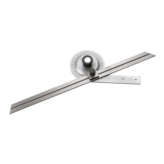 Facom DELA_1897_02 adjustable metal protractor tool, top angle, with marked dial and two rulers.