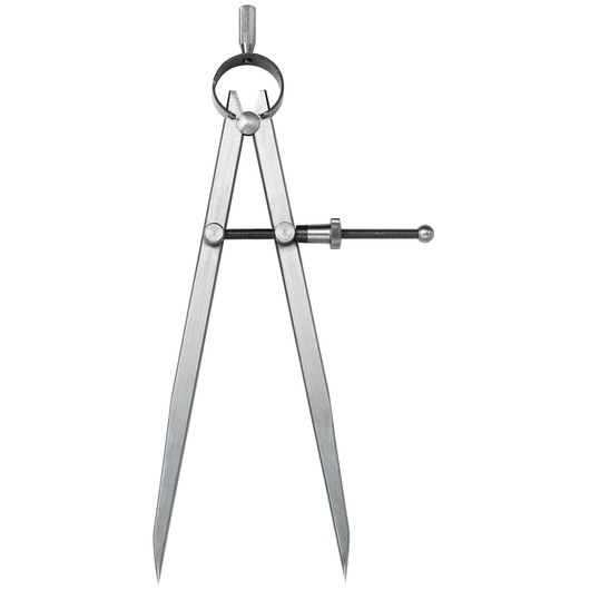 Facom DELA_1901_05 metal compass with adjustment screw, front angle, on white background.