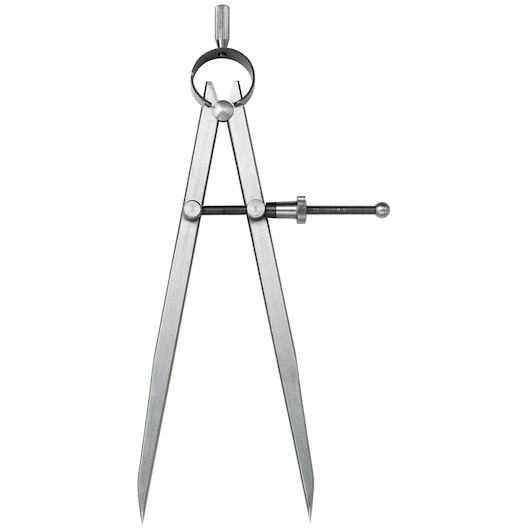 Facom DELA_1901_07 metal divider compass, front angle photo on white background.