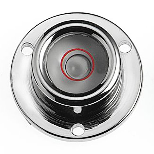 Facom DELA318003 round metal flange with three mounting holes, photographed top-down on white background.