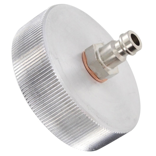Facom DF20-07D metal knurled adapter photographed on white background, showing threaded fitting detail.