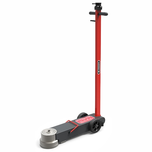 Facom DL.1050A heavy-duty hydraulic floor jack with long red handle, black base, and wheels, front angle photo.