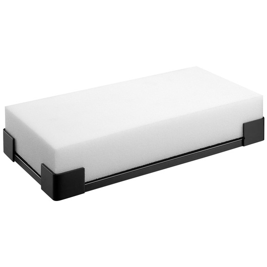 Facom DL_50SUP rectangular white foam cleaning pad with black plastic frame, angled view.