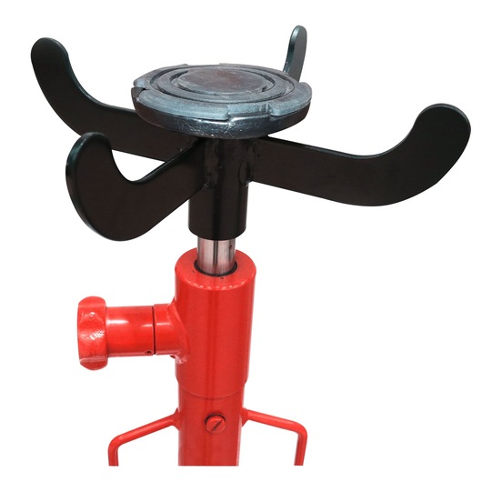 Facom DL_50 red adjustable jack stand with black support arms, front angle.