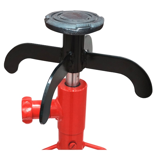 Facom DL_50 hydraulic jack with three black support arms, red base, front angle.