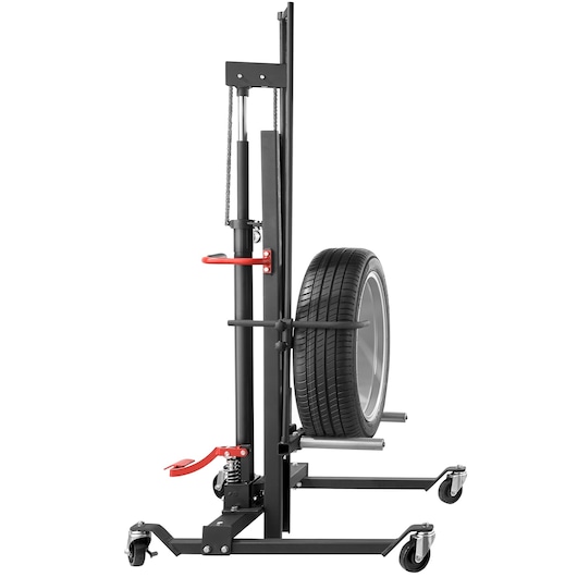 Facom DL_LR tire lift with black frame and red accents, side view on white background, SKU DL_LR.