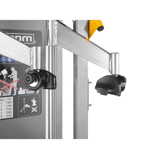 Facom DLS_501HP metallic support arms with black adjustment knobs, close-up on white background.