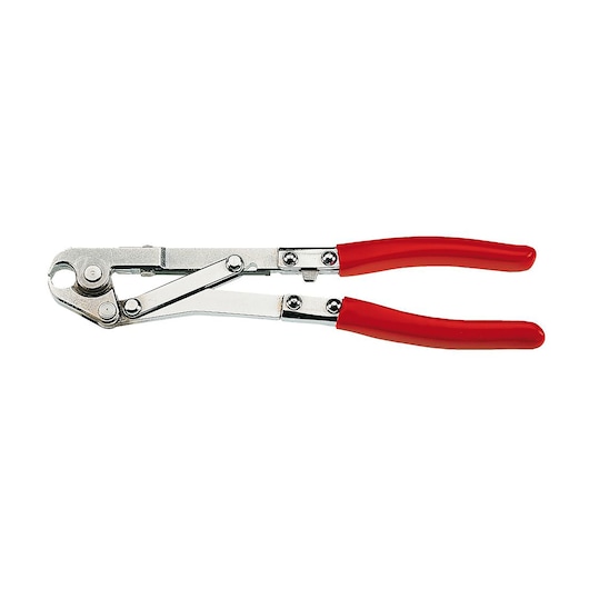 Facom DM_14 locking pliers with red handles, side view on white background.