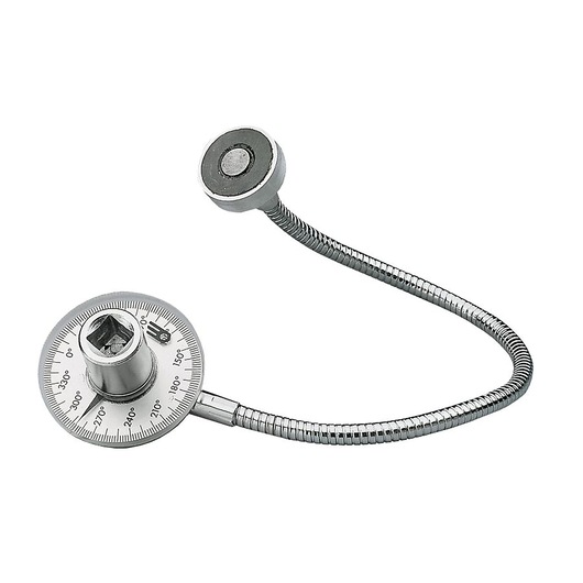 Facom DM_360 angular torque gauge with flexible shaft, silver color, product photo on white background