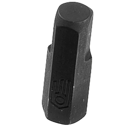 Facom DS.12A black metal extractor bit, close-up on white background, hexagonal shape with Facom logo.