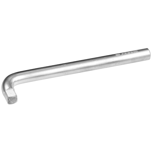 Facom DS.P hex key, silver L-shaped metal tool, top angle on white background.