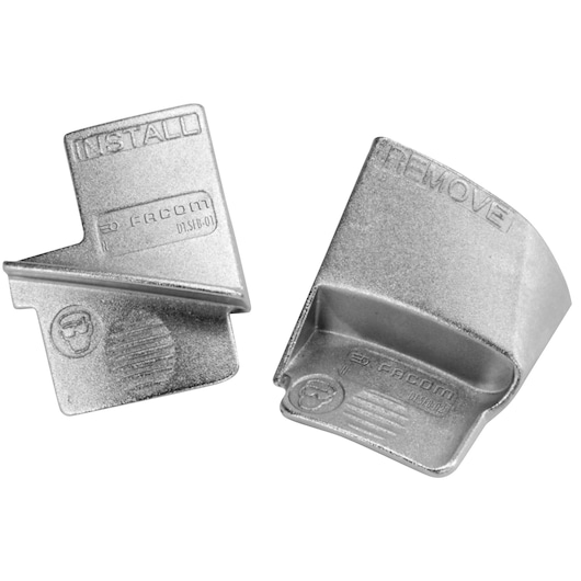Photo of Facom DT_SFB silver metal install and remove tool set, angled front view on white background.