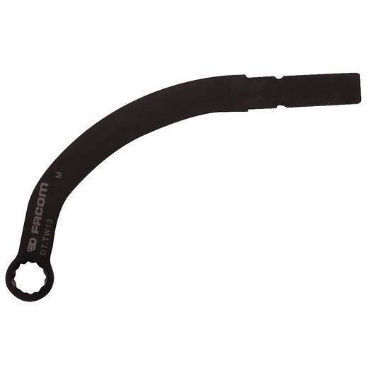 Facom black curved wrench DT_TW13, product photography, side angle on white background.