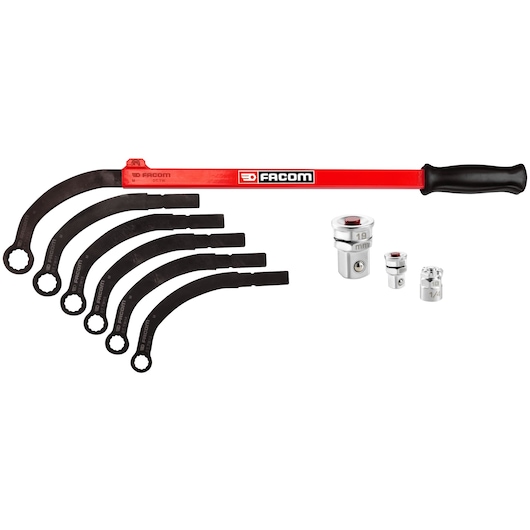 Belt-tensioner nut wrenches, 5 pieces set, 13 - 19 mm