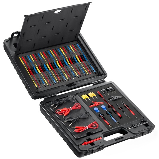 Facom DX_CONECT diagnostic connector and cable kit in a black hard case, top-down angle.