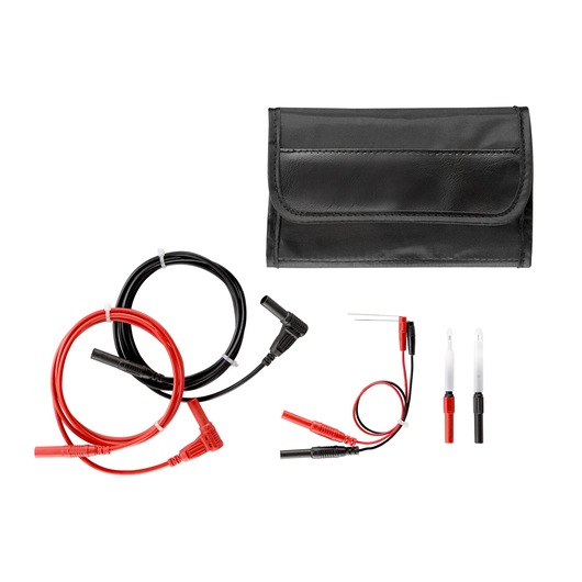 Facom DX_SET multimeter test leads and probes with black carrying case, front angle, white background.