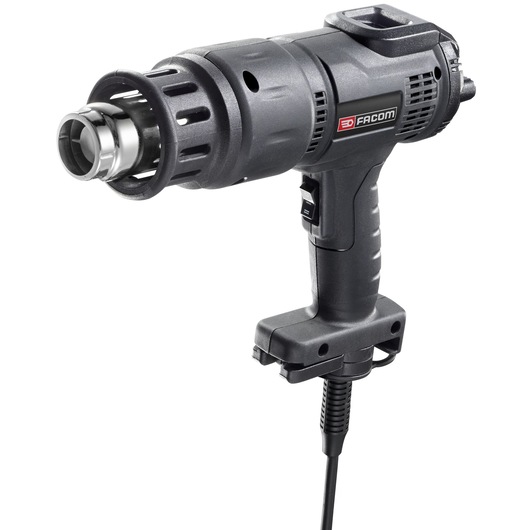 Facom E2015 heat gun with ergonomic black handle, side angle on white background.
