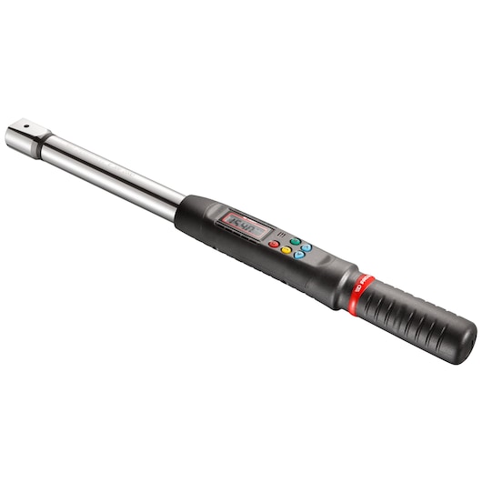 Facom E_306-200D digital torque wrench with display and control buttons, side angle on white background.