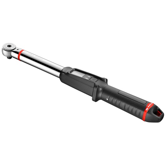 Facom E_516ST-135PB digital torque wrench with black handle and chrome shaft, product angle view on white background.